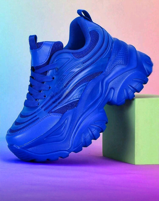 Women Fashion Casual Sport Shoes, Outdoor All Season Platform High Heel Sneakers, Lightweight Shock Absorbing Breathable Mesh Lace-Up Round Toe Casual Shoes For College Students, Daily Wear, Dating, Gym, Office,Anti-Slip